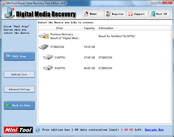 Deleted image recovery tool