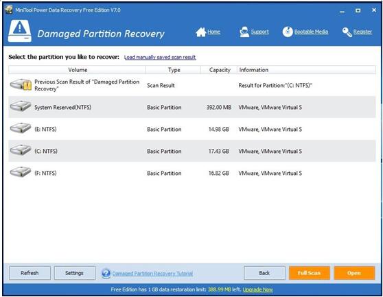 minitool power data recovery damaged partition recovery tutorial